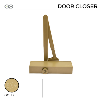 QS Gold Door Closer main product view for commercial doors — clean, clever, and ready to work, Up to 120kg.