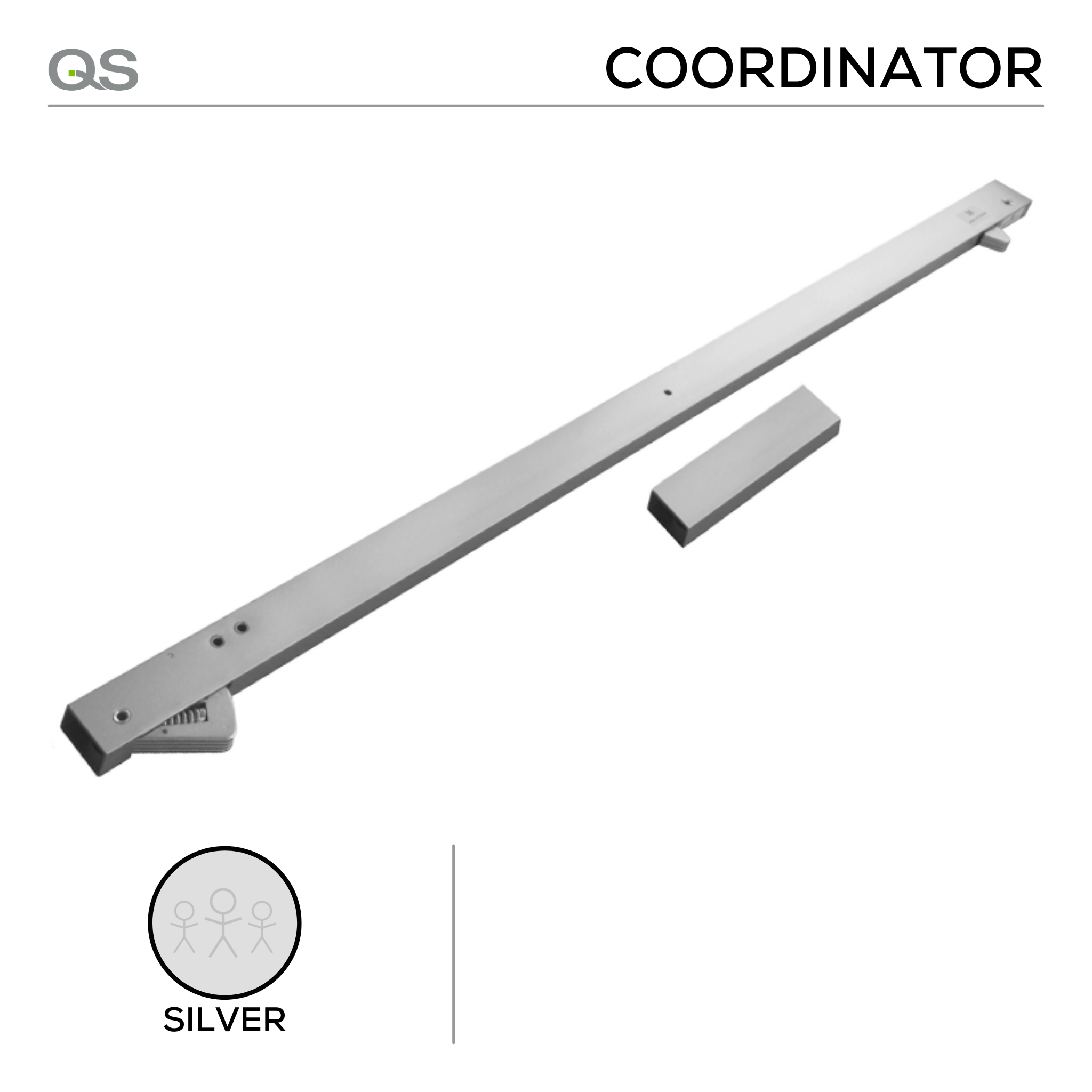 QS762, Door Closers, Door Coodinators, Fire Door, Silver Painted, QS