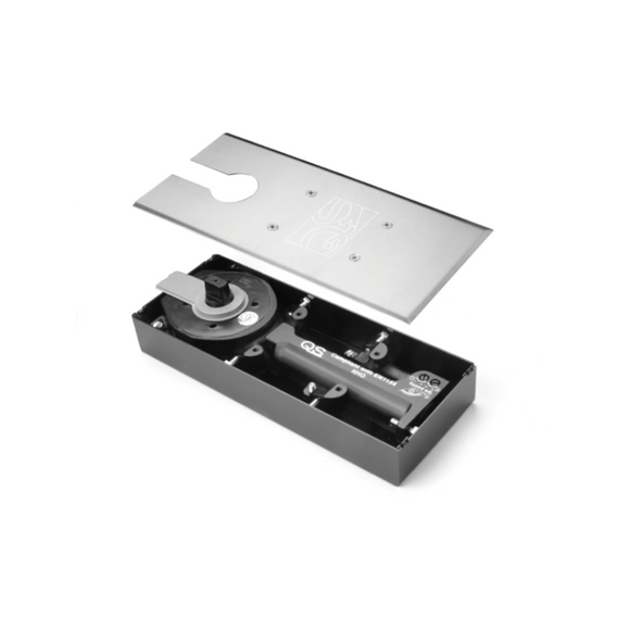QS880/3 NHO, Floorspring, Double Action, Non-Hold Open, 150mm (kg), 3, Top Centre, Bottom Strap, Stainless Steel, QS