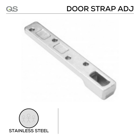 QS8815 door strap ADJ, Door Strap, Double Action, Adjustable, Stainless Steel, QS