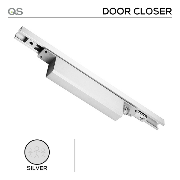 QS970 Cam Action Concealed in the Door Closer, Silver Painted, QS