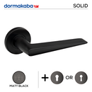 Main product view of DORMAKABA Matt Black Lever Handle, made for patio and sliding doors with dark, sleek, and ready to stand out.