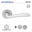 SH 810 Bathroom W/C, Lever Handles, Solid, On Round Rose, With Bathroom (WC) Indicator Set - DWC 005, 131mm (l), Stainless Steel, DORMAKABA-1