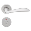 SH 810 Bathroom W/C, Lever Handles, Solid, On Round Rose, With Bathroom (WC) Indicator Set - DWC 005, 131mm (l), Stainless Steel, DORMAKABA-2