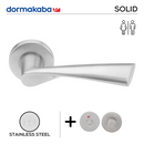 SH 815 Bathroom W/C, Lever Handles, Solid, On Round Rose, With Bathroom (WC) Indicator Set - DWC 005, 139mm (l), Stainless Steel, DORMAKABA-1