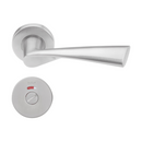 SH 815 Bathroom W/C, Lever Handles, Solid, On Round Rose, With Bathroom (WC) Indicator Set - DWC 005, 139mm (l), Stainless Steel, DORMAKABA-2