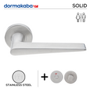 SH 821 Bathroom W/C, Lever Handles, Solid, On Round Rose, With Bathroom (WC) Indicator Set - DWC 005, 143mm (l), Stainless Steel, DORMAKABA-1