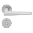 SH 821 Bathroom W/C, Lever Handles, Solid, On Round Rose, With Bathroom (WC) Indicator Set - DWC 005, 143mm (l), Stainless Steel, DORMAKABA-2