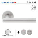 TH 124 Bathroom W/C, Lever Handles, Tubular, On Round Rose, With Bathroom (WC) Indicator Set - DWC 005, 137mm (l), Stainless Steel, DORMAKABA-1
