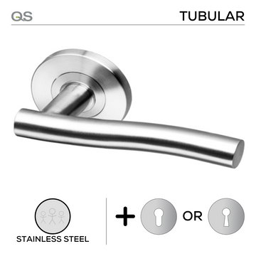 QS Stainless Steel Lever Handle main product view for patio and sliding doors — strong stainless style.