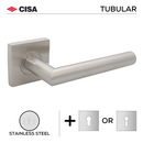 CISA Stainless Steel Lever Handle for patio and sliding doors, main product view with strong stainless style, 134mm (l).
