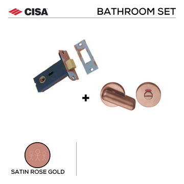Round Bathroom Indicator with Bolt, Satin Rose Gold, Stainless Steel or Matt Black - CISA