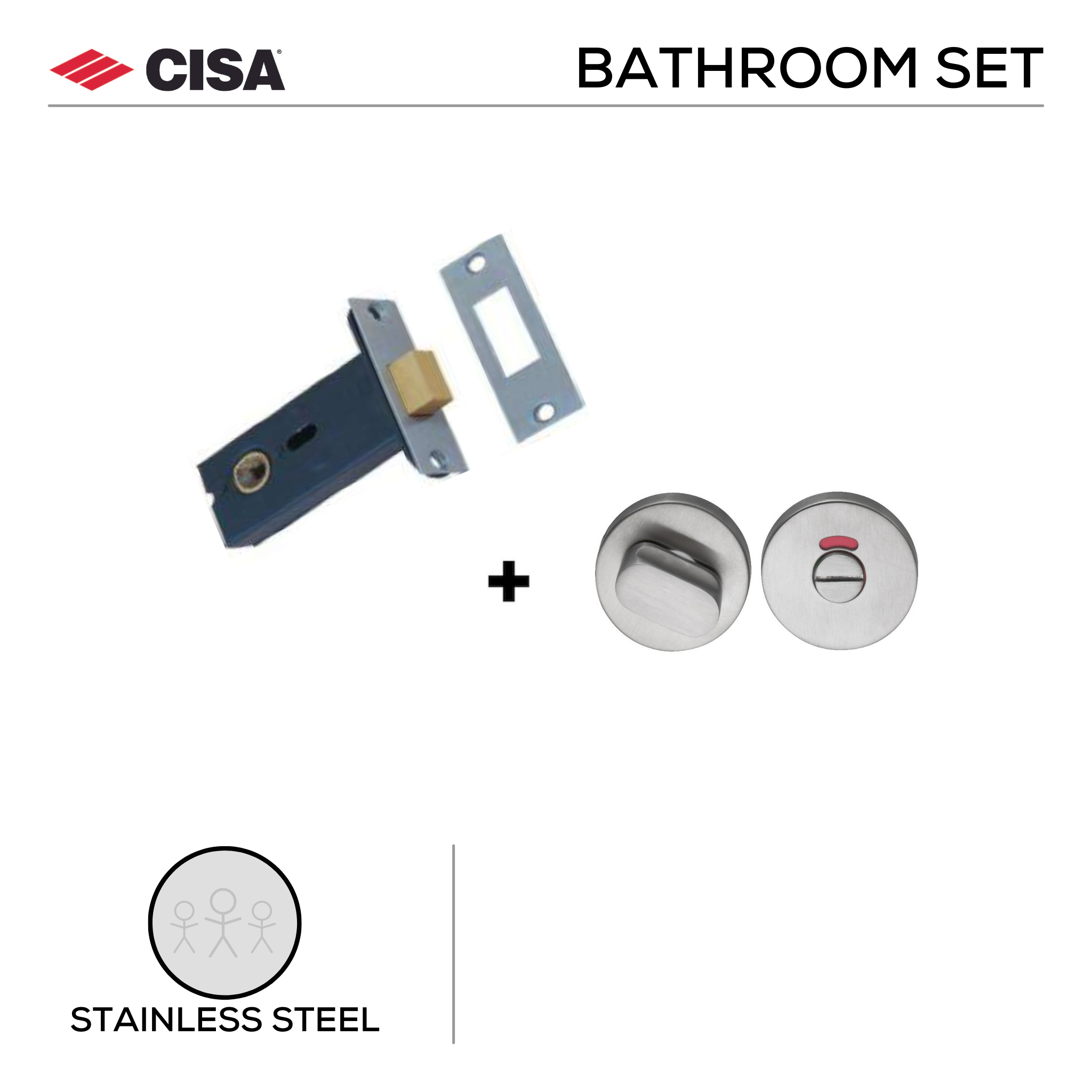 WCDL + FWC.101.RL.SS, Bathroom, Indicator with Bolt, Stainless Steel, CISA