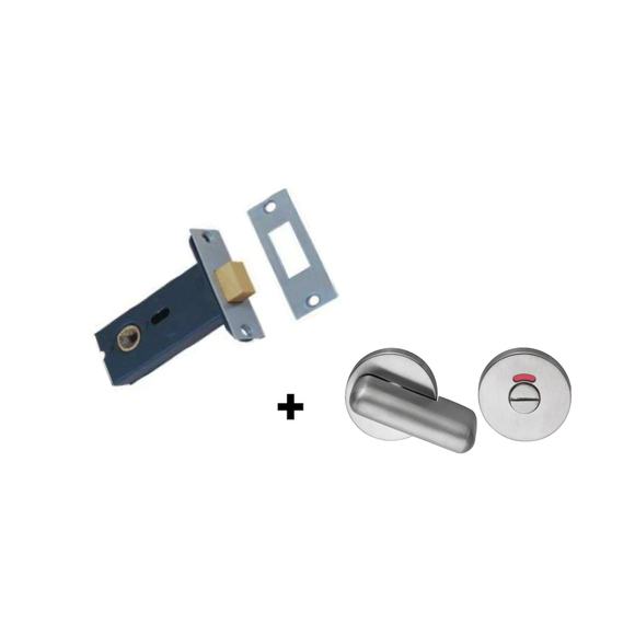 CISA Stainless Steel Deadbolt Lock hardware detail for bathroom doors — strong stainless style.