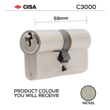CISA Cylinder Lock main product view for doors — clean, clever, and ready to work, 59mm.