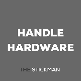 The Stickman Store Door Hardware for doors, main product view with clean, clever, and ready to work.