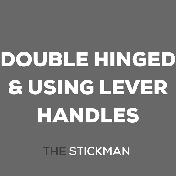 The Stickman Store Lever Handle main product view; handle game upgraded for a better door setup.