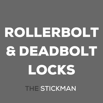 Main product view of The Stickman Store Rollerbolt & Deadbolt Lock, made for doors with proper hardware with a bit of attitude.