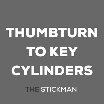 Main product view showing The Stickman Store Cylinder Lock — proper hardware with a bit of attitude for doors.