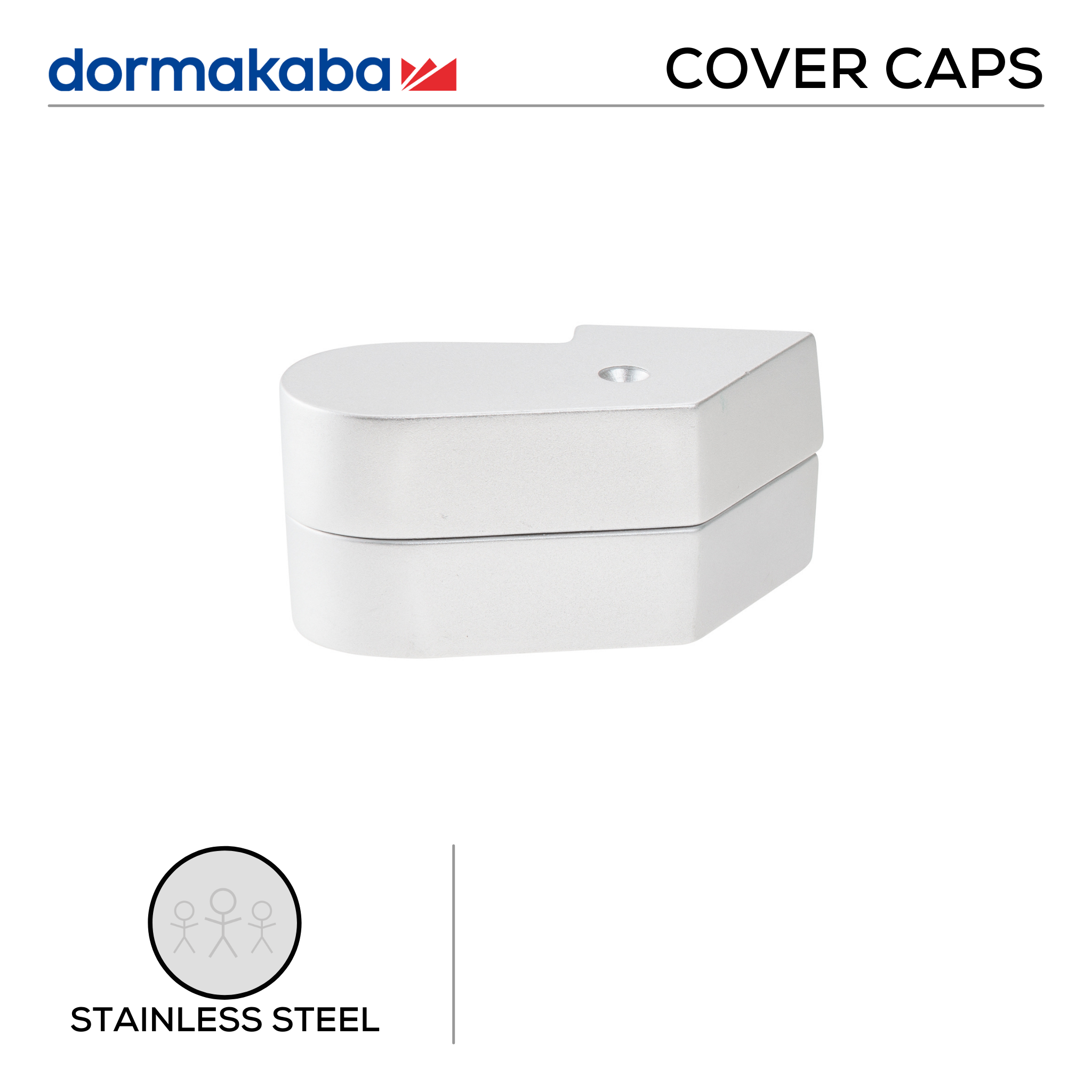7483, Top Centre Cover Caps , Single Action, Stainless Steel, DORMAKABA