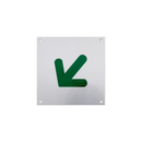 DSS-144, Door Signage, Angled Arrow , 150mm (l), 150mm (w), 1,2mm (t), Stainless Steel, DORMAKABA-2