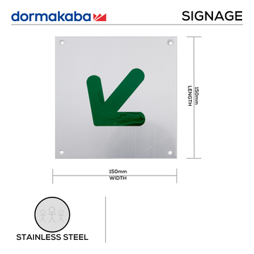 Main product view of DORMAKABA Stainless Steel Door, made for doors with tough stainless shine, 150mm (l).