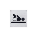 DSS-134, Door Signage, Baby Change , 150mm (l), 150mm (w), 1,2mm (t), Stainless Steel, DORMAKABA-2