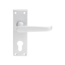 CB 30 Cylinder, Lever Handles, Solid, On Plate, 110mm (l), Satin Chrome, DORMAKABA-2