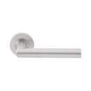 CR 003, Lever Handles, Tubular, Commercial Range, On Round Rose, With Escutcheons, 128mm (l), Stainless Steel, DORMAKABA-2