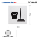 DSS-138, Door Signage, Cleaner , 150mm (l), 150mm (w), 1,2mm (t), Stainless Steel, DORMAKABA-1