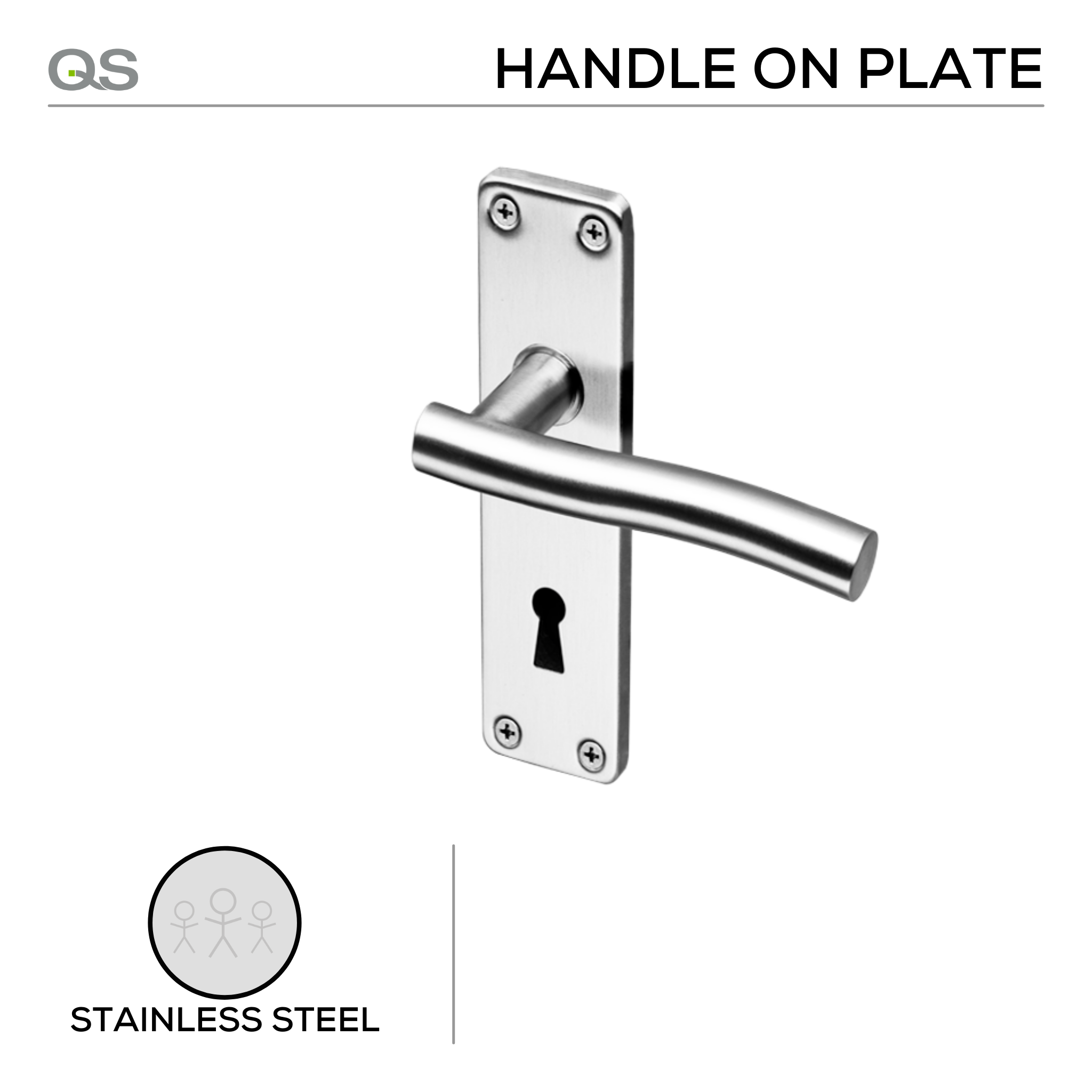 Coupe  Namsos, Lever Handles, Tubular, On Plate, Stainless Steel, QS