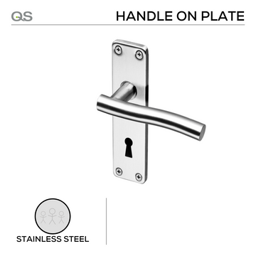 Main product view of QS Stainless Steel Lever Handle, made for patio and sliding doors with clean stainless confidence.