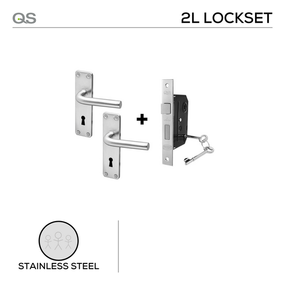 Coupe  Oslo 2 Lever lockset, Lever Handle, Coupé, On Plate, Stainless Steel, QS