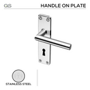 Coupe  Oulu, Lever Handles, Tubular, On Plate, Stainless Steel, QS-1