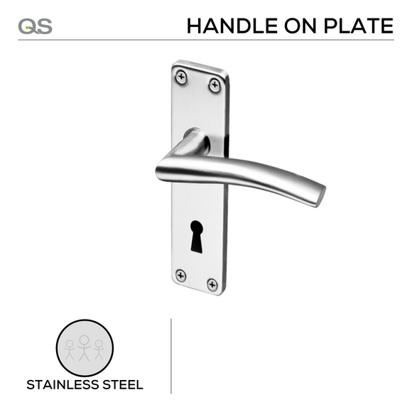 Coupe  Solna, Lever Handles, Tubular, On Plate, Stainless Steel, QS