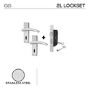Coupe  Solna 2 Lever lockset, Lever Handle, Coupé, On Plate, Stainless Steel, QS-1