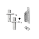 Coupe  Solna Cylinder lockset, Lever Handle, Coupé, On Plate, Stainless Steel, QS-2