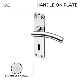 Coupe  Umea, Lever Handles, Tubular, On Plate, Stainless Steel, QS