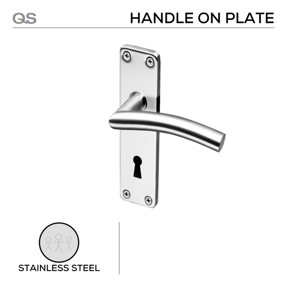 Coupe  Umea, Lever Handles, Tubular, On Plate, Stainless Steel, QS