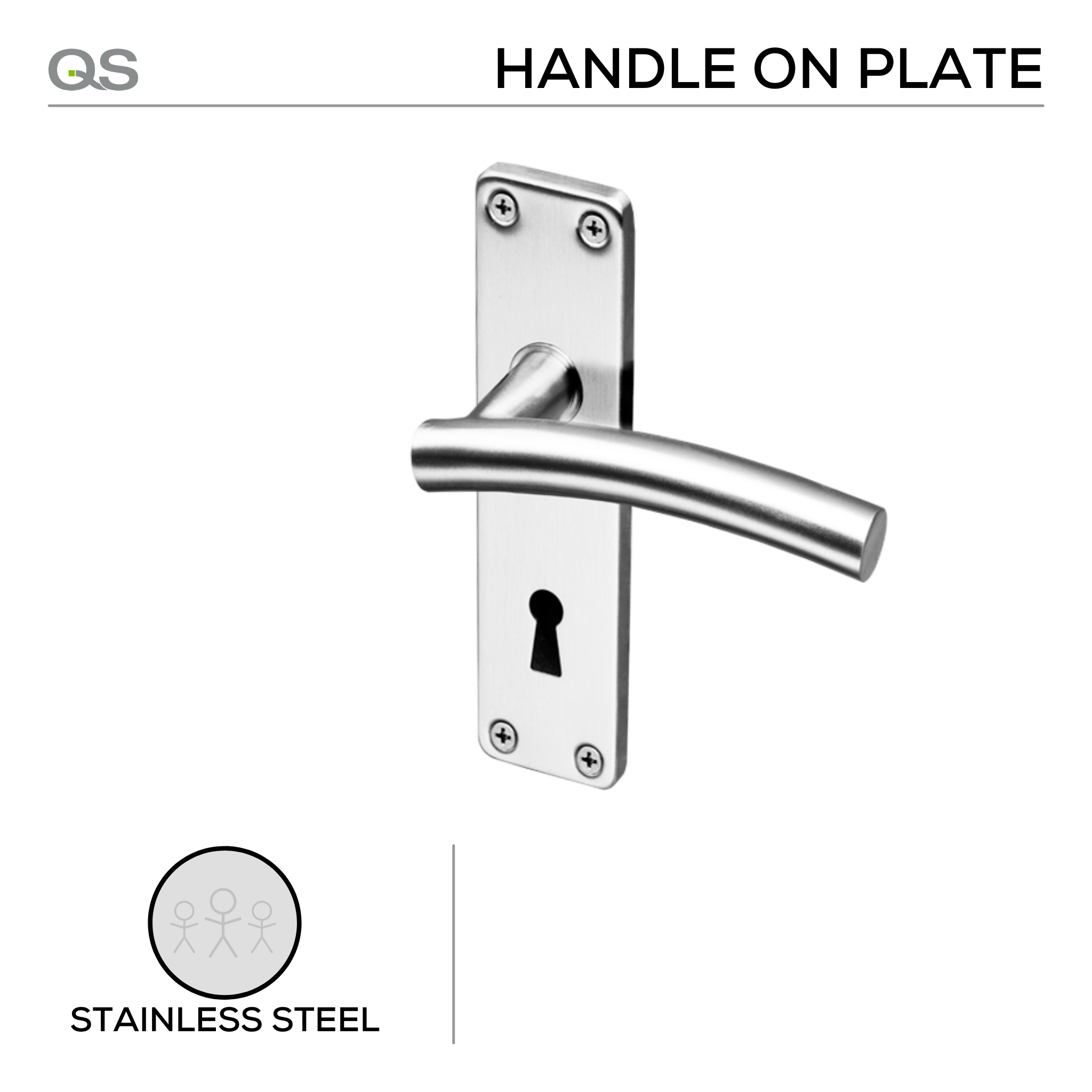 Coupe  Vaasa, Lever Handles, Tubular, On Plate, Stainless Steel, QS