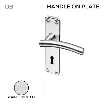 Main product view showing QS Stainless Steel Lever Handle — tough stainless shine for patio and sliding doors.