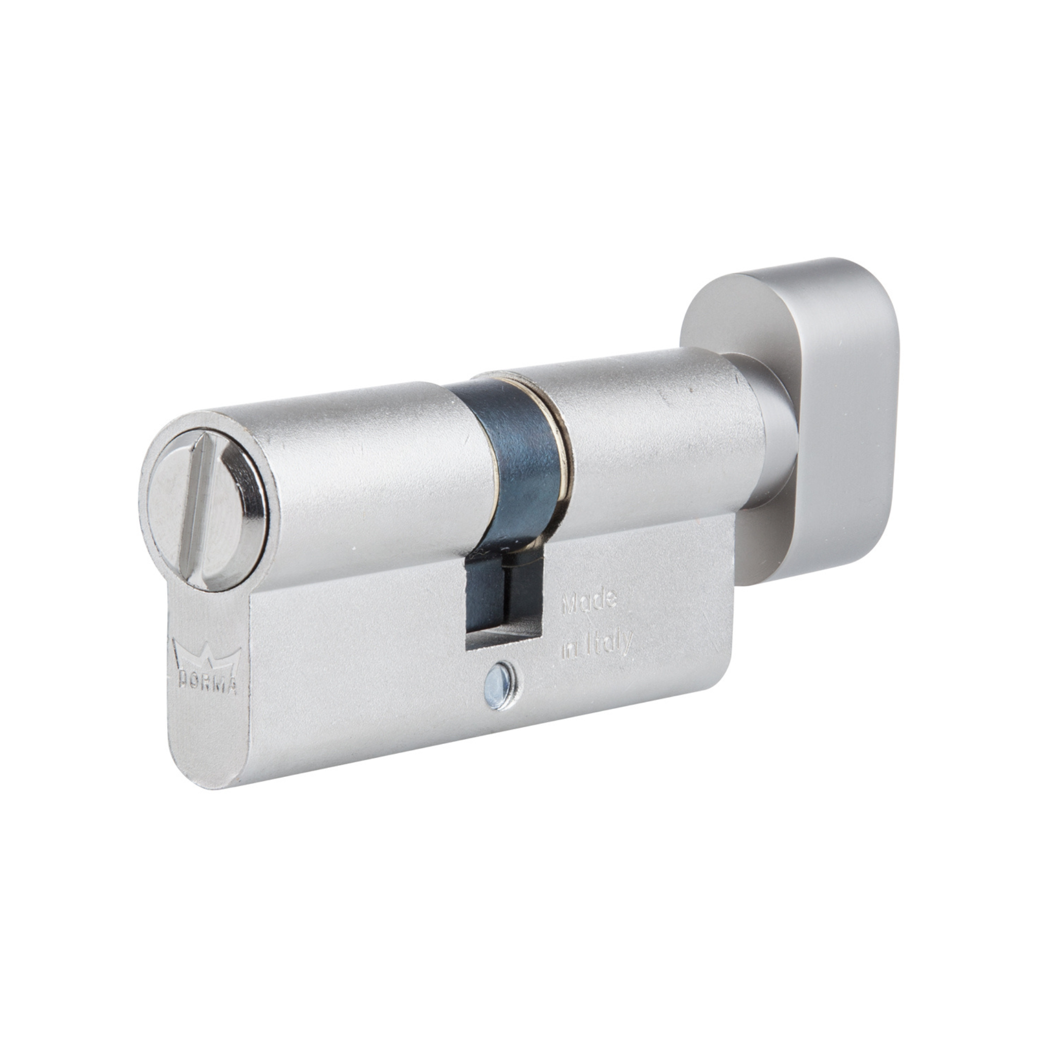 DBC006501, 65mm - 32.5/32.5, Double Cylinder (Bathroom/Privacy/Emergency), Thumbturn to Coin, Satin Nickel, DORMAKABA