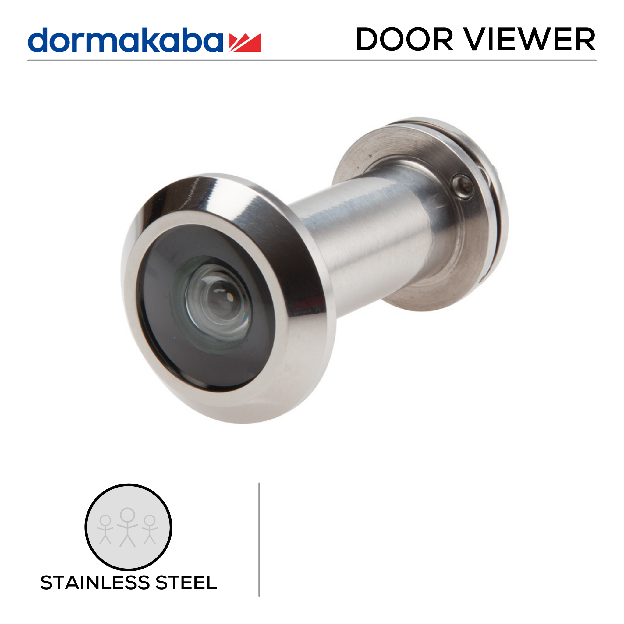 DDV-SS-033, Door Viewer, 34-55mm (l) x 30mm (Ø), Stainless Steel, DORMAKABA
