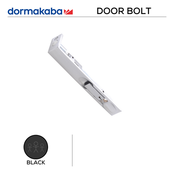 DFB-PVD-180 Black EP, Flush Bolt, 153mm (l) x 48mm (w) x 19mm (t), PVD Black, DORMAKABA