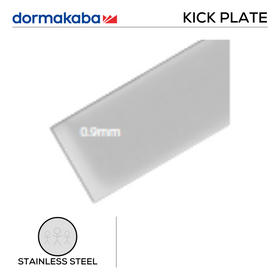 DKP-SS-163-304, Kick Plate, 0.9mm (t), Grade 304, Brushed Stainless Steel, DORMAKABA