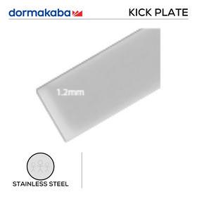 DKP-SS-164, Kick Plate, 1.2mm (t), Grade 430, Brushed Stainless Steel, Dormakaba