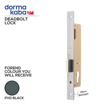 DORMAKABA Black Cylinder Lock main product view for doors — bold black energy, 35mm.