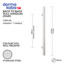 DPH 207 BTB, Pull Handle, Tubular, Straight, T Handle, BTB, 25mm (Ø) x 500mm (l) x 350mm (ctc), Stainless Steel, DORMAKABA-1