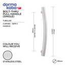 DPH 208 BT, Pull Handle, Tubular, Curved, Semi C Handle, BoltThru, 30mm (Ø) x 420mm (l) x 350mm (ctc), Stainless Steel, DORMAKABA-1