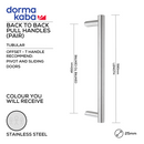DPH 217 BT , Pull Handle, Tubular, Offset, T Handle, BoltThru, 25mm (Ø) x 590mm (l) x 450mm (ctc), Stainless Steel, DORMAKABA-1